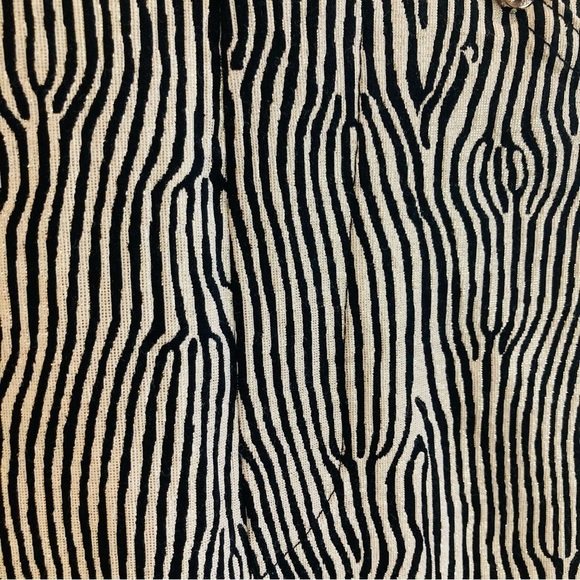 JOSEPH RIBKOFF Sz 6 Black and Gold Animal Zebra Print  Pull On High Waist Pants - Picture 4 of 11